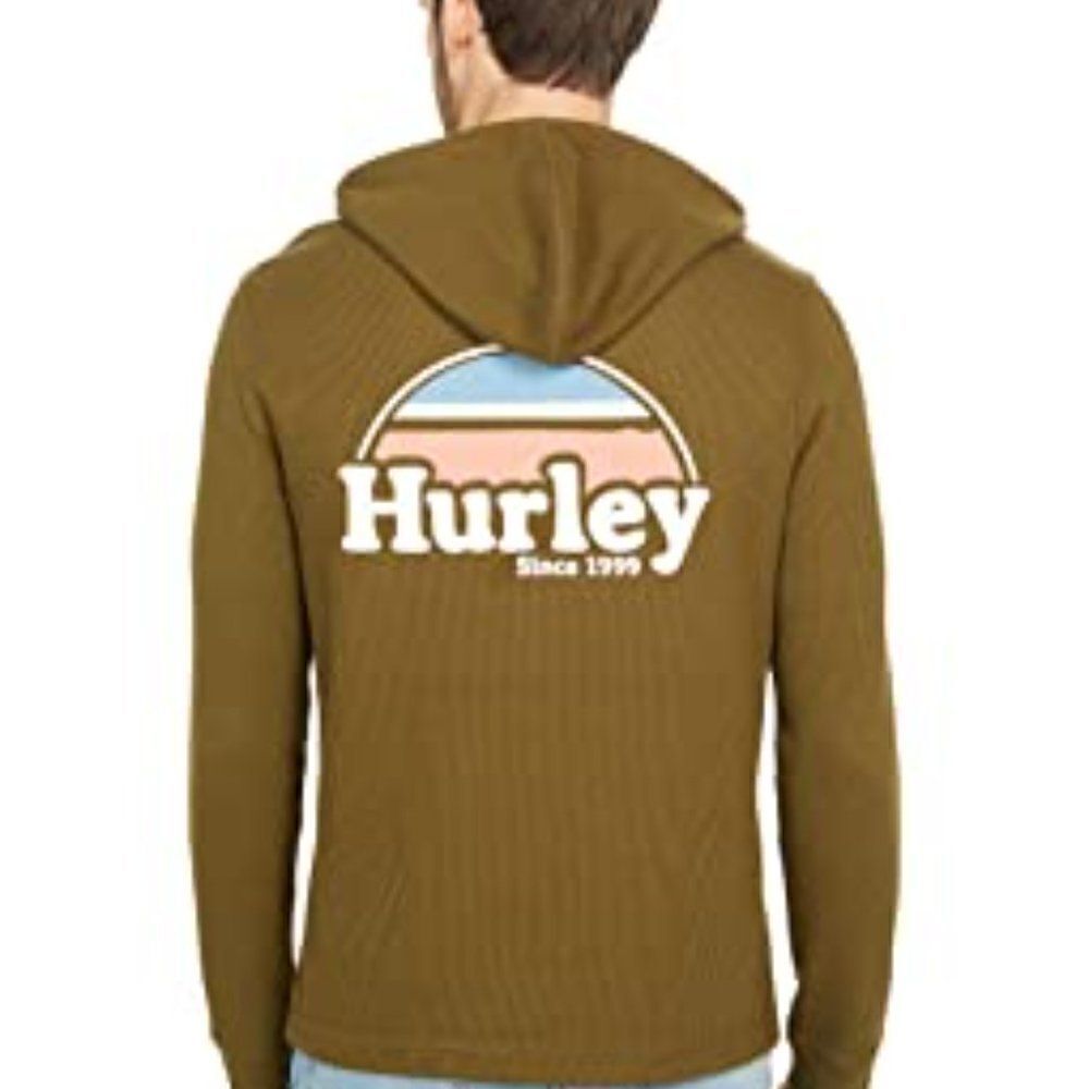 Rise and Jam Hurley Olive Green Fleece Hoodie SM